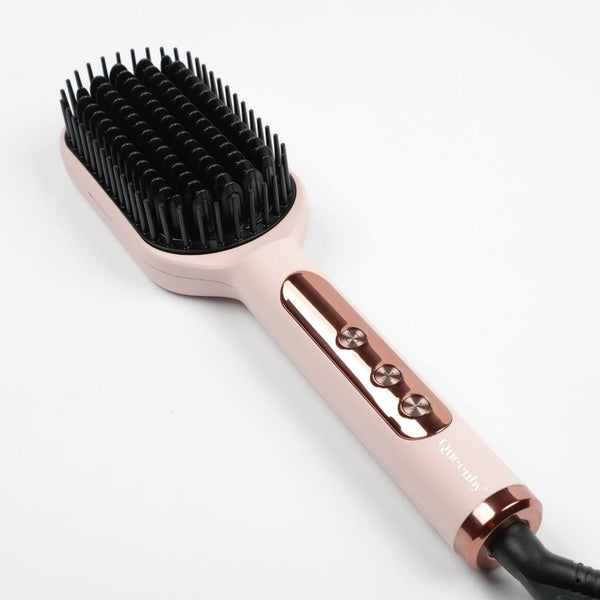 NEW QUEENBY Infra Straightener Brush   فرشاة فرد الشعر الجديدة بتقنية الأشعة تحت الحمراء من كوين باي