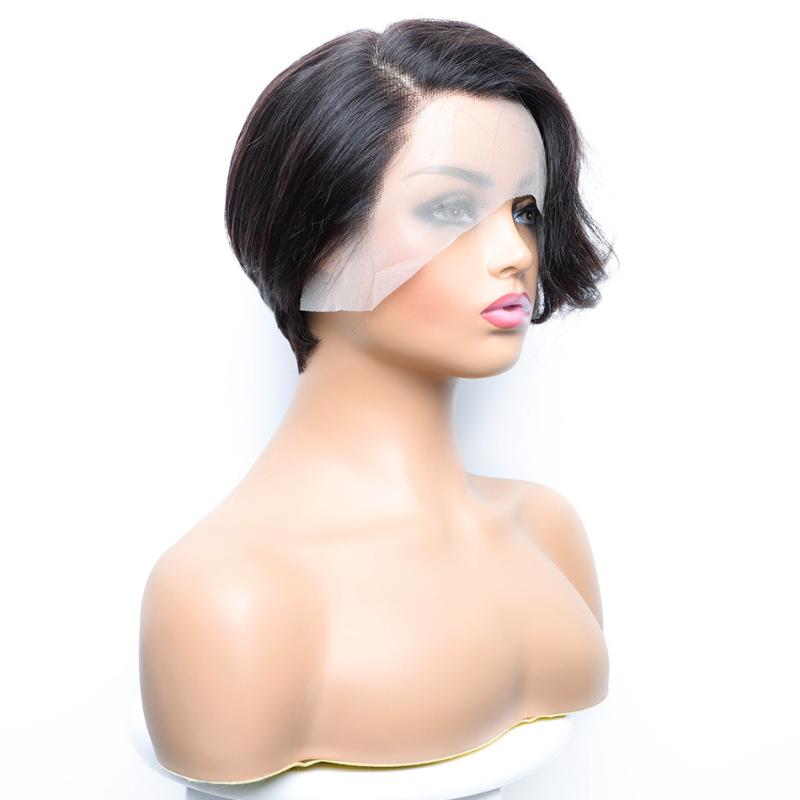 NEW 1B Straight Lace Front Wig 8” 8-14 Inch Straight Bob Wig Human Hair 13X4 HD Lace Frontal  main image 3