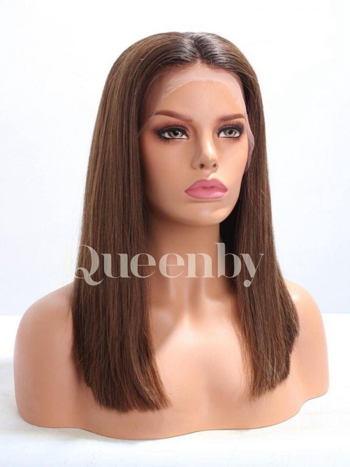 16 inch virgin human hair wig - QUEENBY