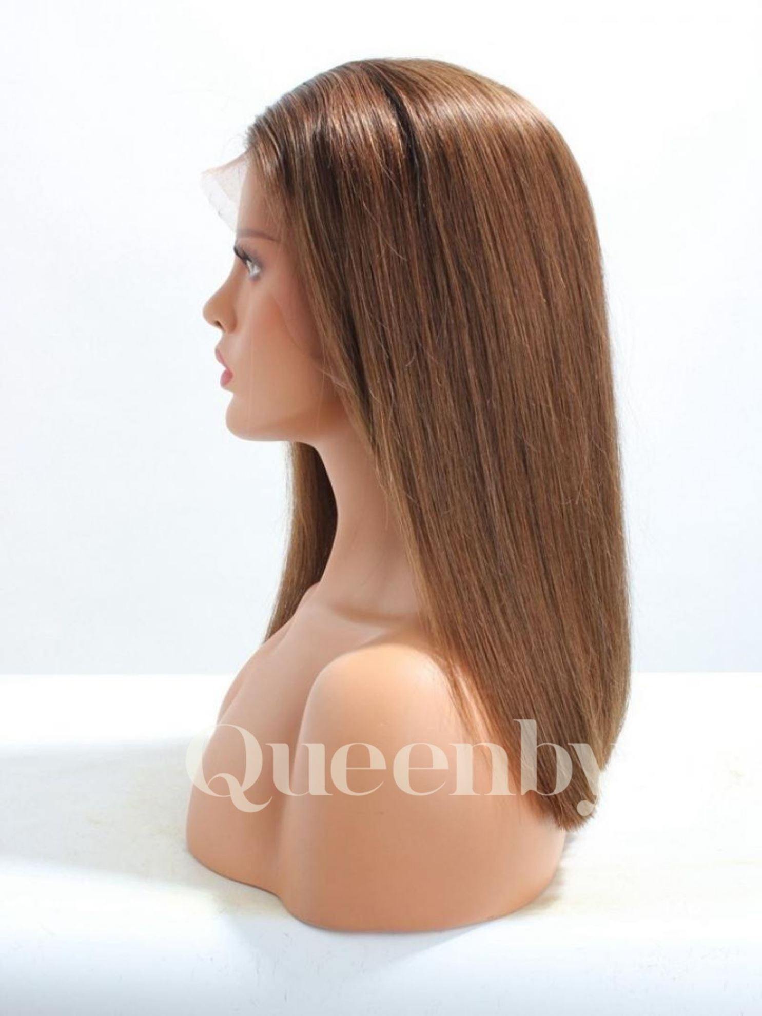 16 inch virgin human hair wig - QUEENBY