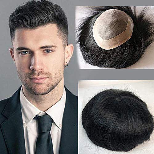 08 inch toupee for man virgin human hair - QUEENBY