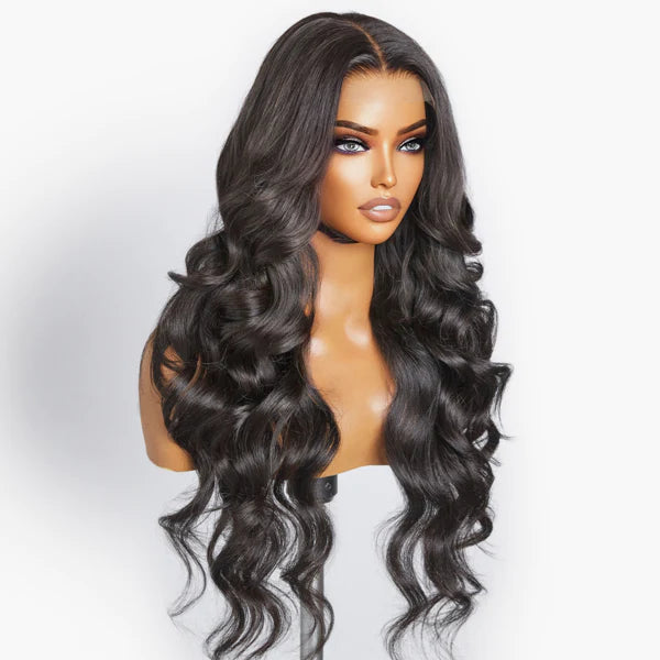 Trendy Layered Cut Loose Body Wave 5x5 Closure HD Lace Glueless Mid Part Long Wig 100% Human Hair