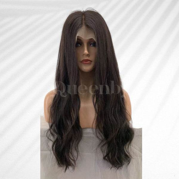 20 inch Lace Front Wig 100%  human hair #1b  wavy 180% density