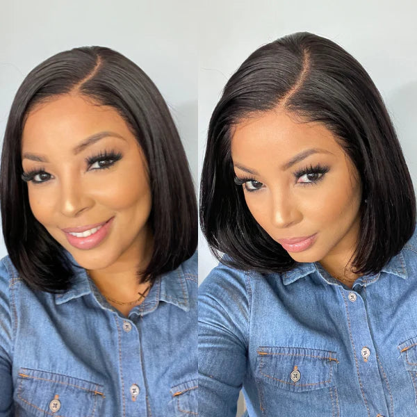 Super Natural Side Part Glueless Wide 5*5 Lace Bob Wig 100% Human Hair | Fits All Face Shapes