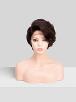 08 inch virgin human hair wig - QUEENBY