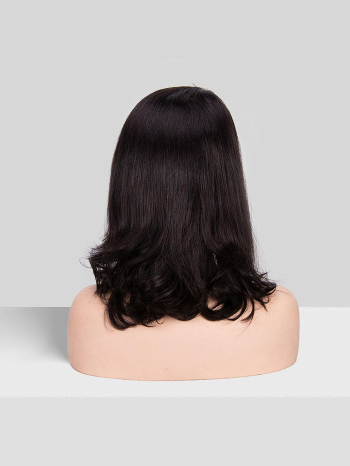 12 inch Full lace wig 100% Brazilian human hair wavy 150% density - QUEENBY