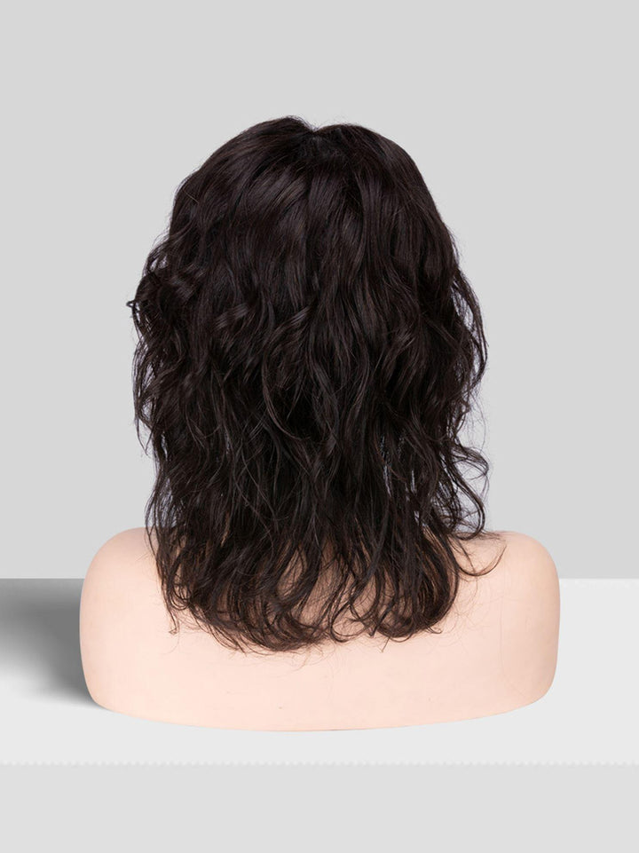 10 inch Full lace wig 100% Brazilian virgin human hair wavy 130% normal density - QUEENBY