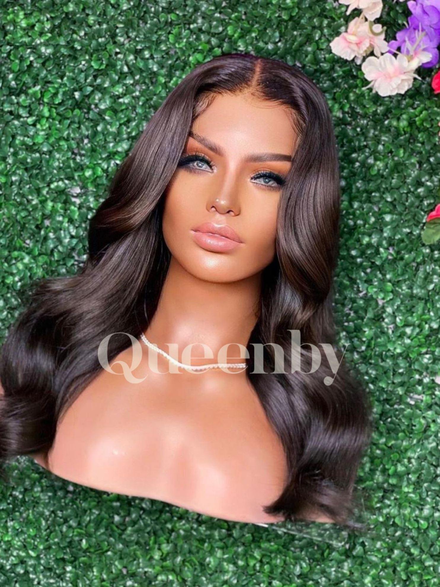 18 inch virgin human hair wig - QUEENBY