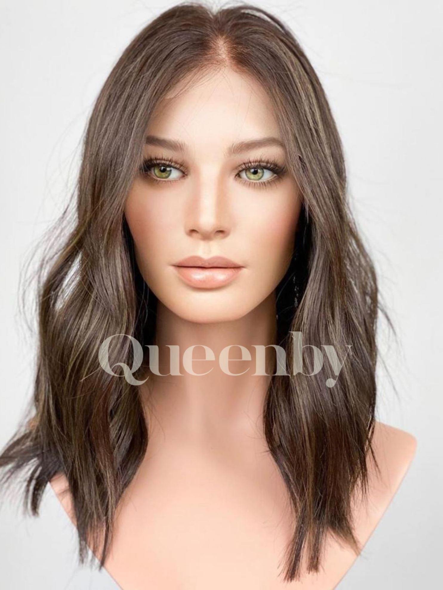 16 inch virgin human hair wig - QUEENBY