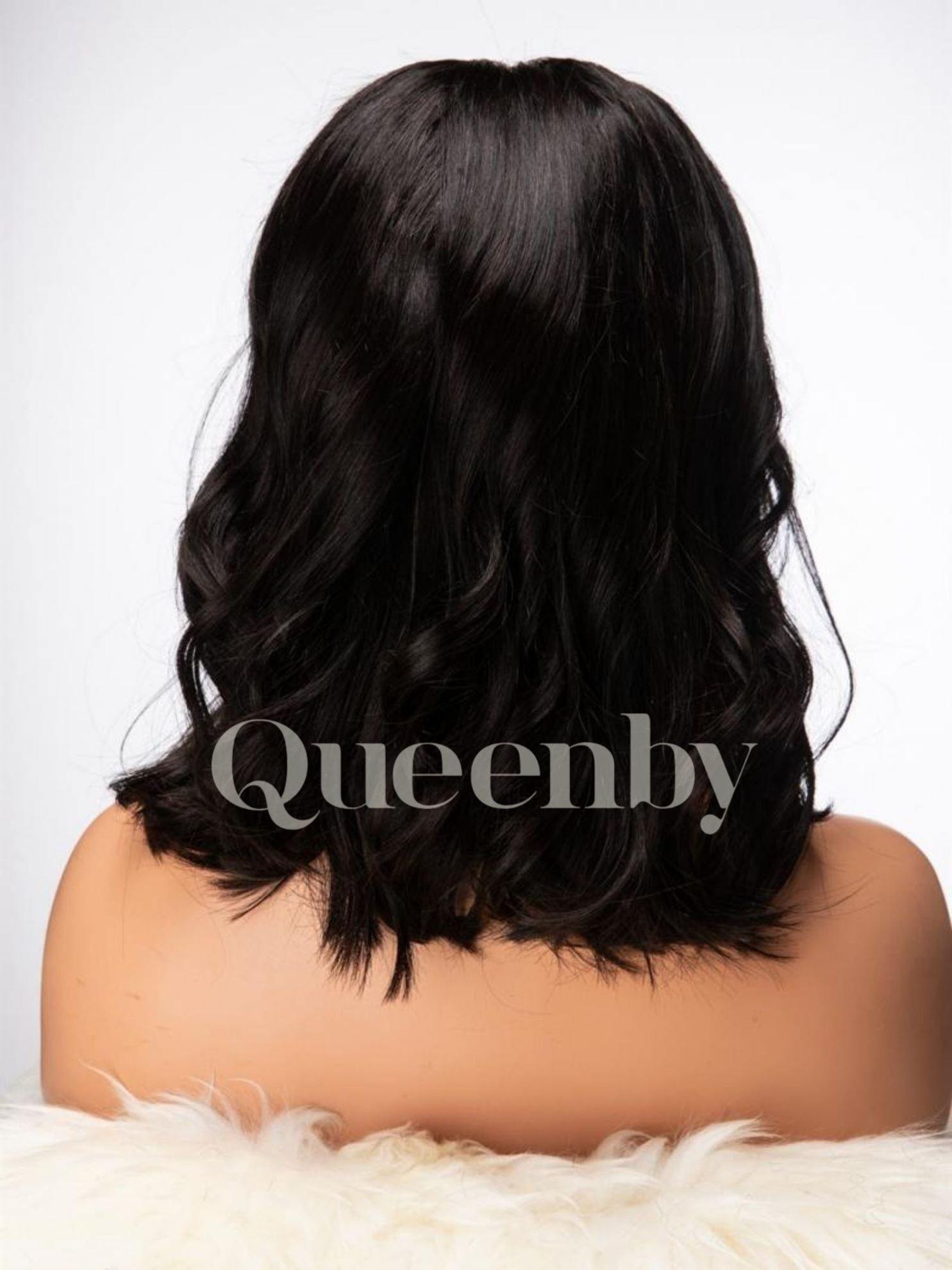 14 inch virgin human hair wig - QUEENBY