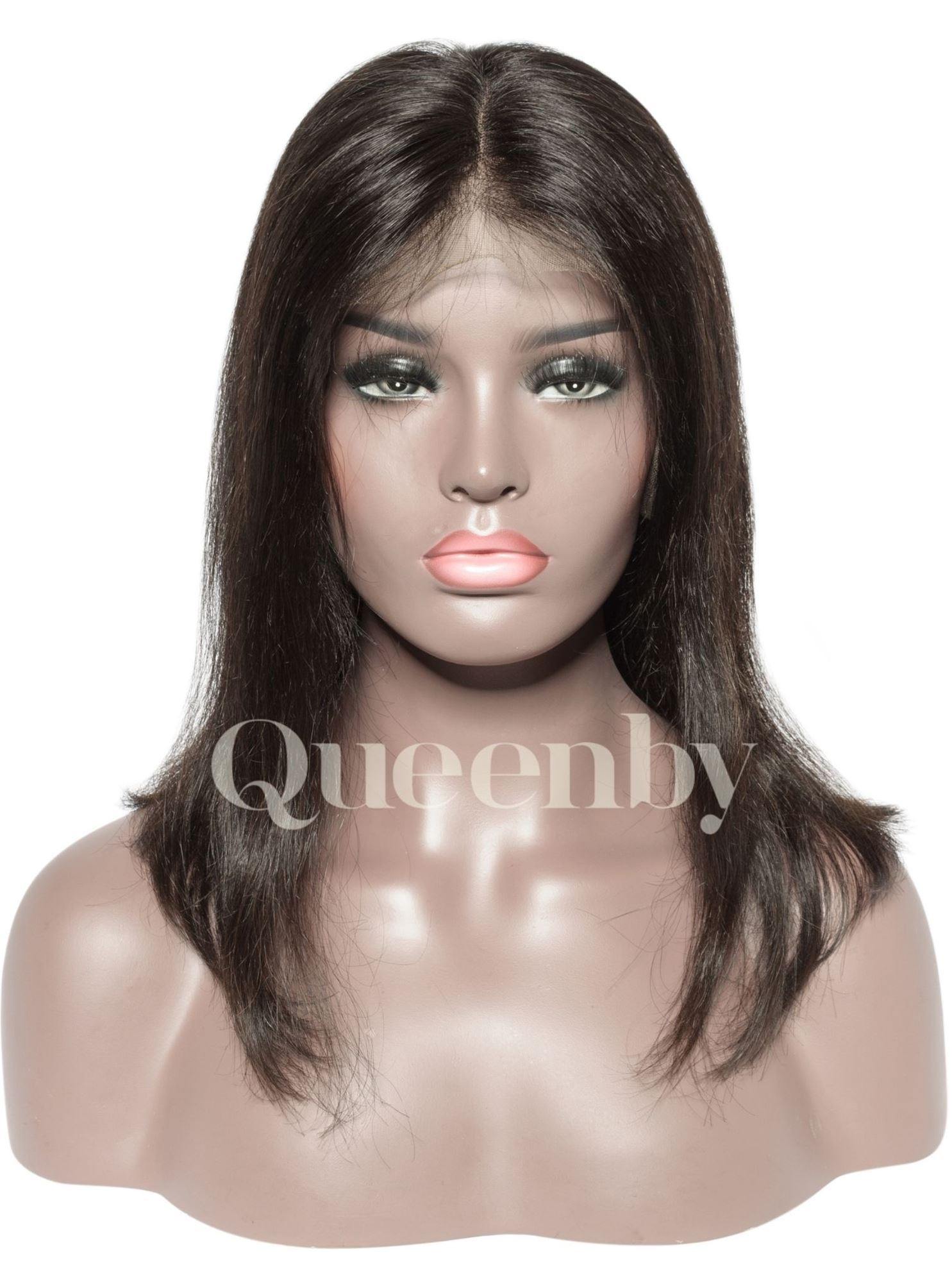 14 inch virgin human hair wig - QUEENBY