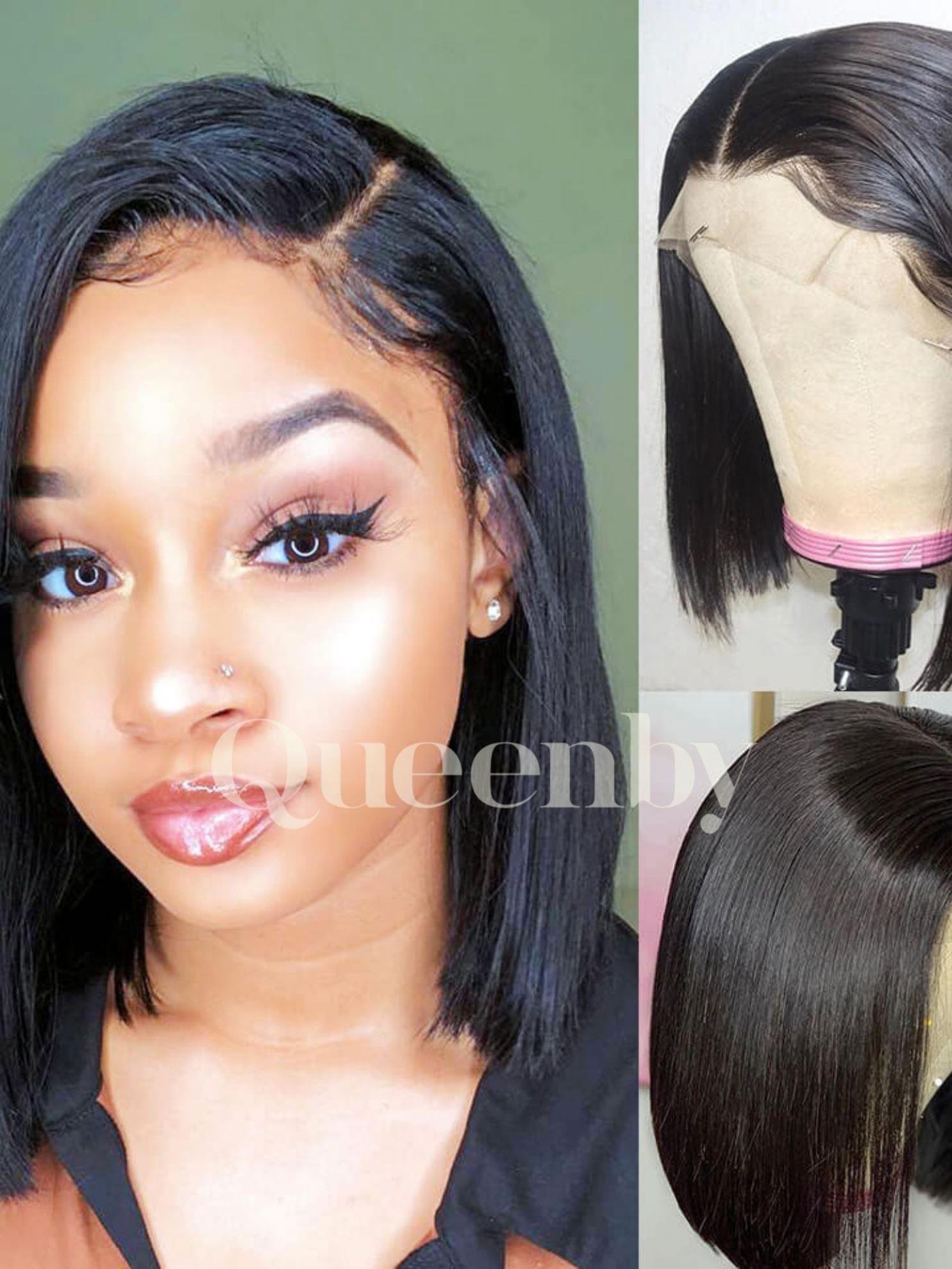 10 inch virgin human hair wig - QUEENBY