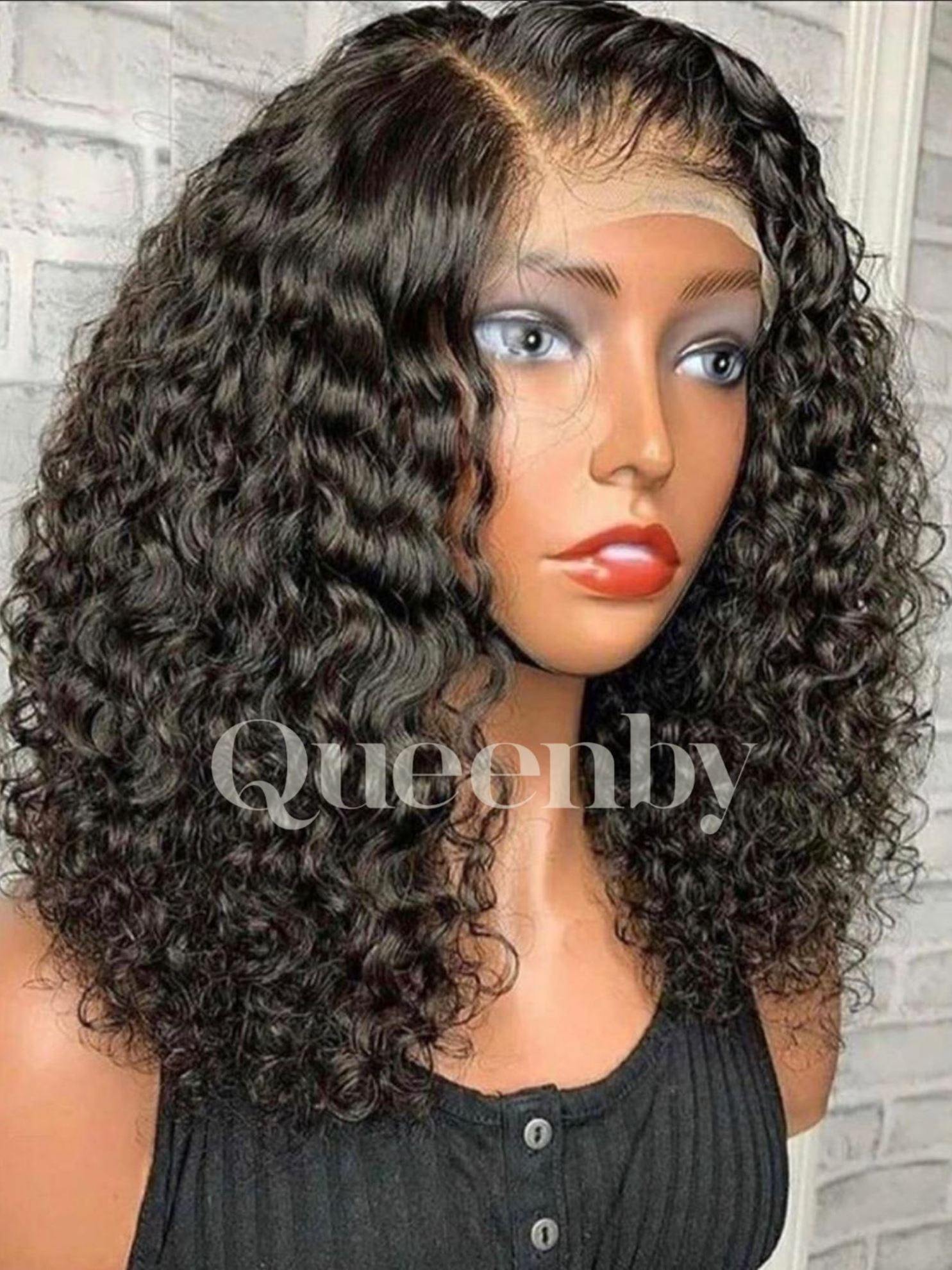 16 inch virgin human hair wig - QUEENBY