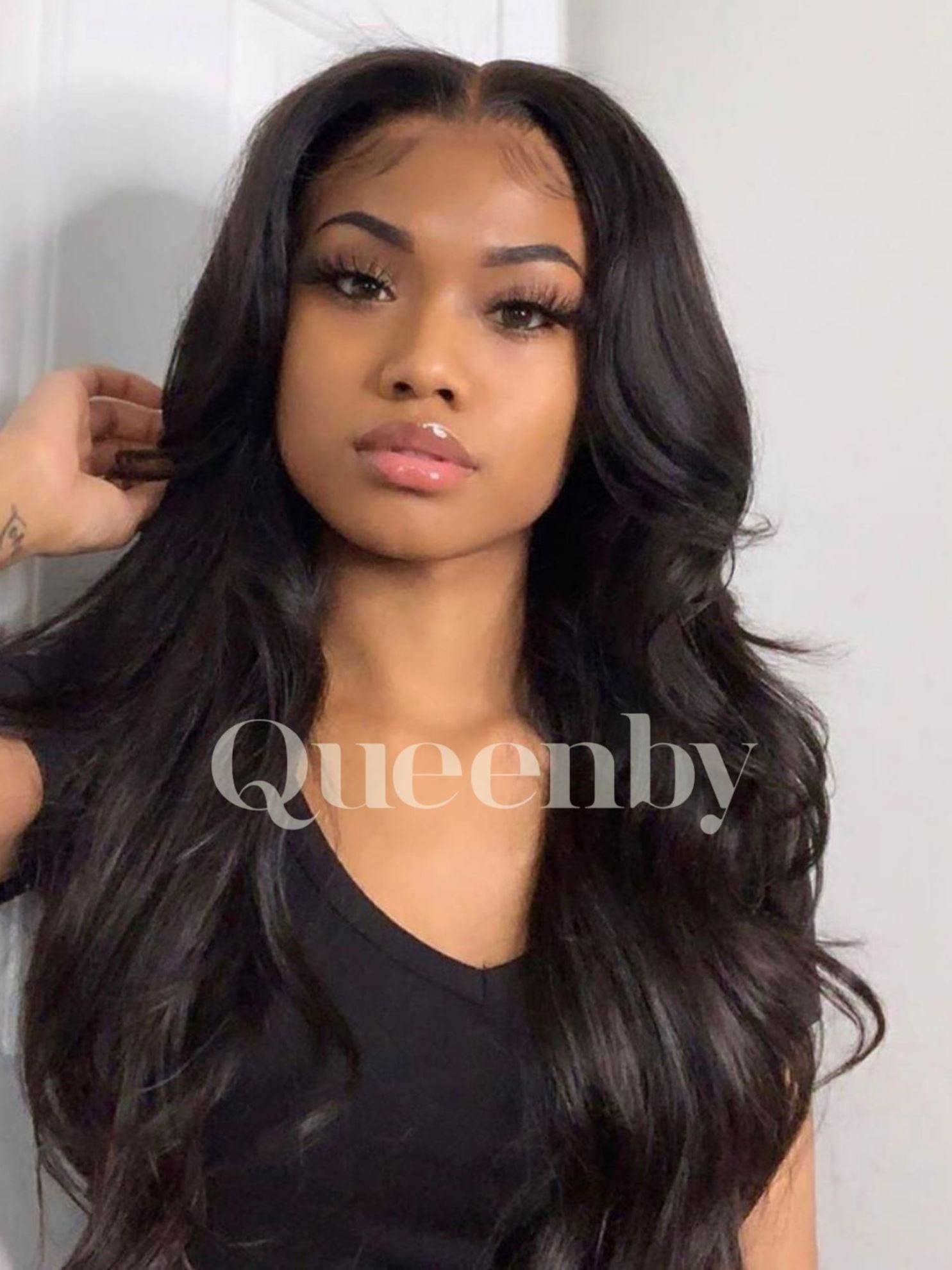 22 inch virgin human hair wig - QUEENBY