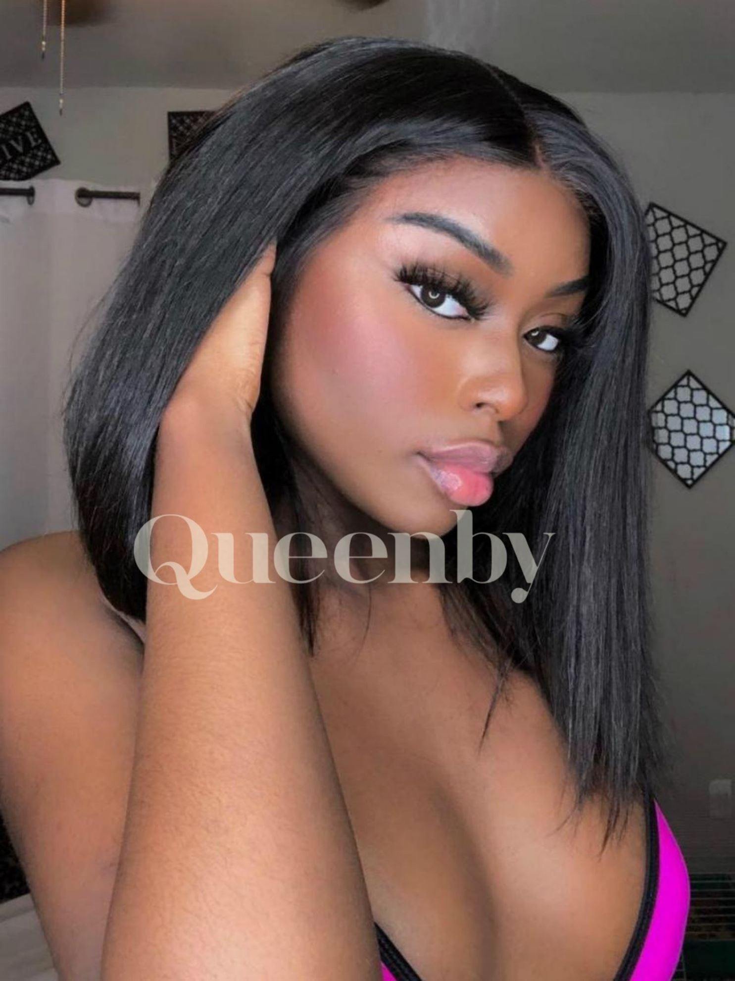 12 inch virgin human hair wig - QUEENBY