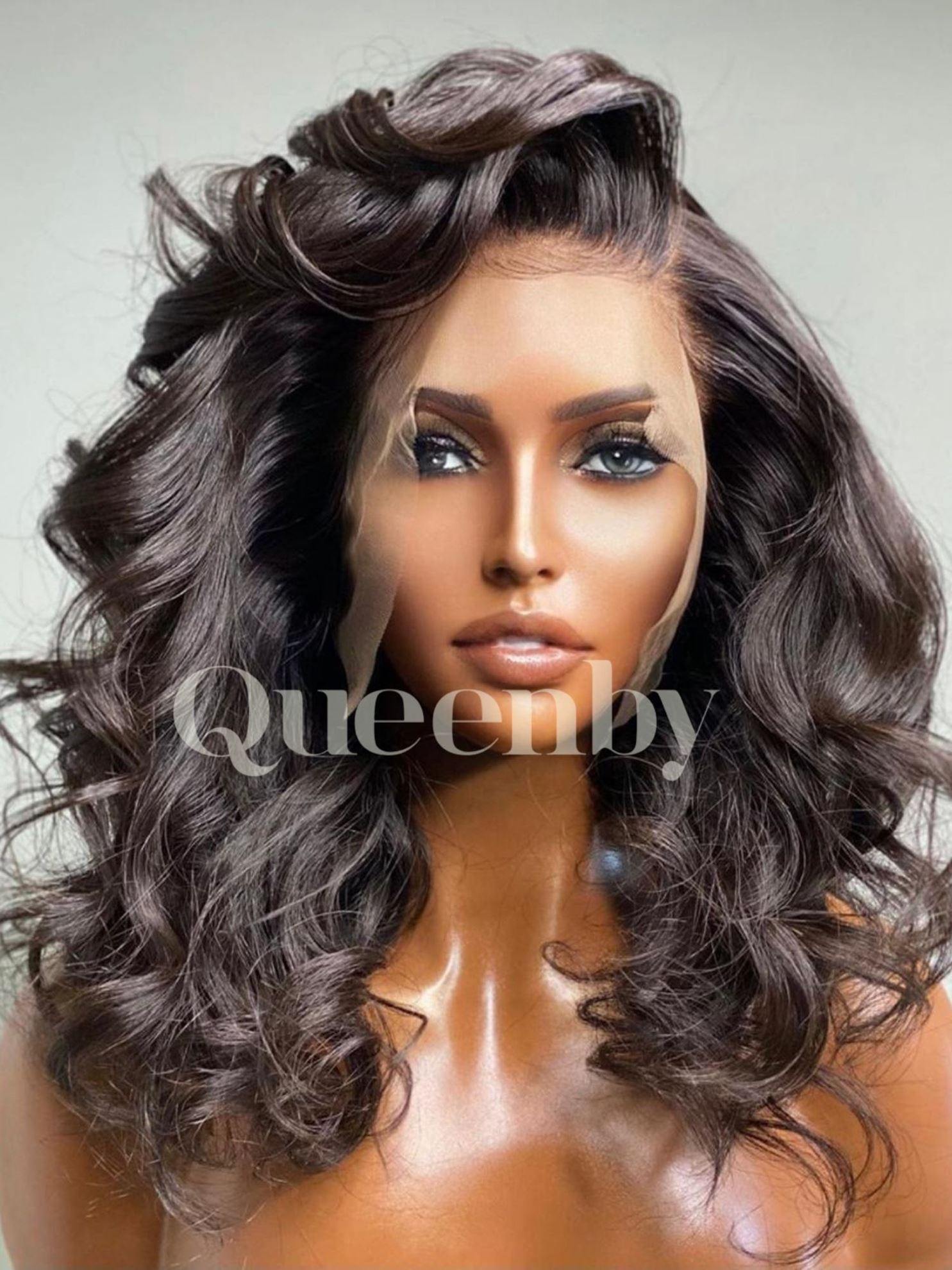 18 inch virgin human hair wig - QUEENBY