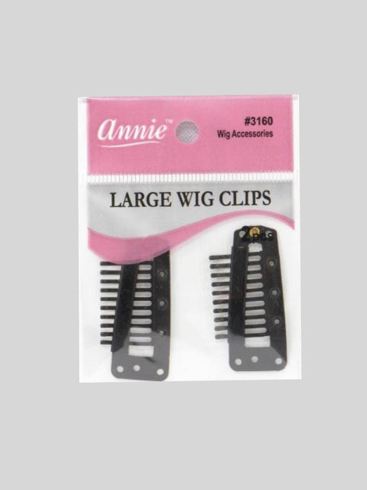 Annie Large Wig Clips Black 2 PCS - QUEENBY