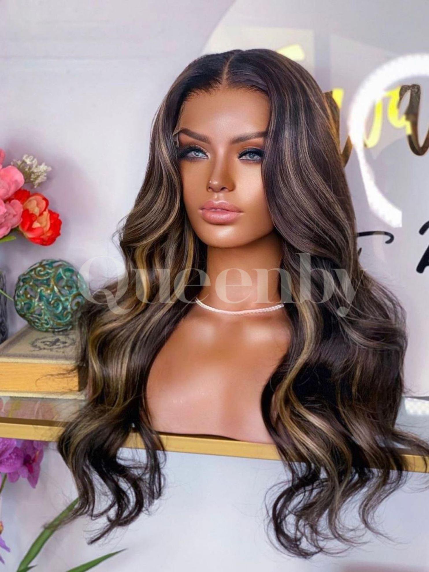 24 inch virgin human hair wig - QUEENBY