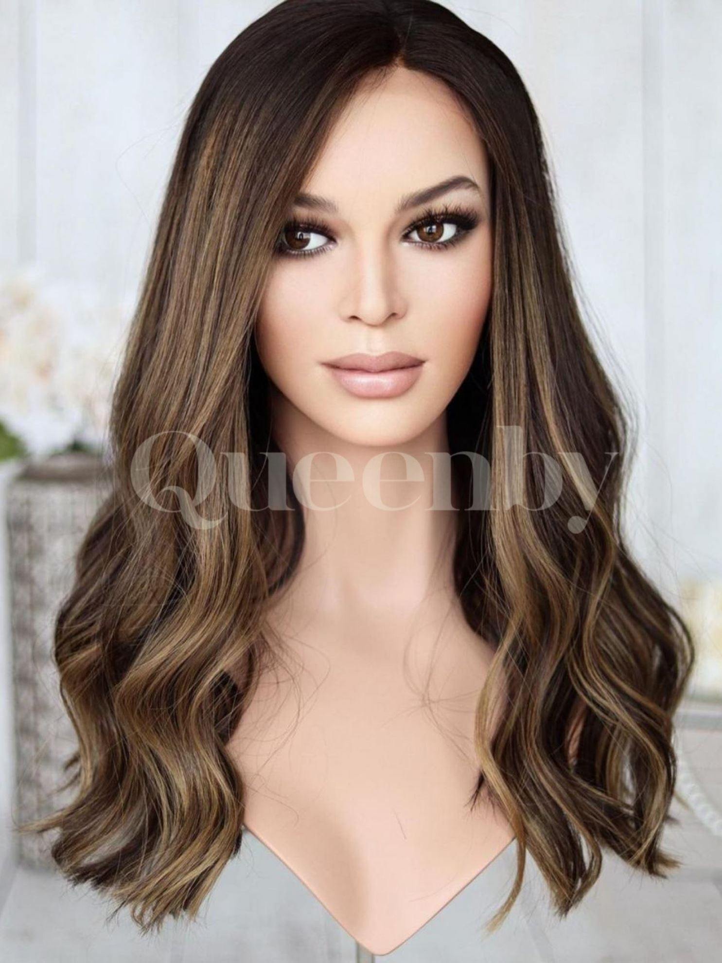 22 inch virgin human hair wig - QUEENBY