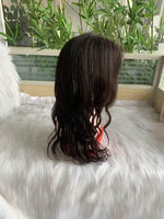 18 inch Lace Front Wig 100%  human hair #2  wavy  130% normal density - QUEENBY