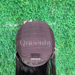 22 inch Lace Front Wig 100%  human hair #1b  Straight  150% normal density - QUEENBY