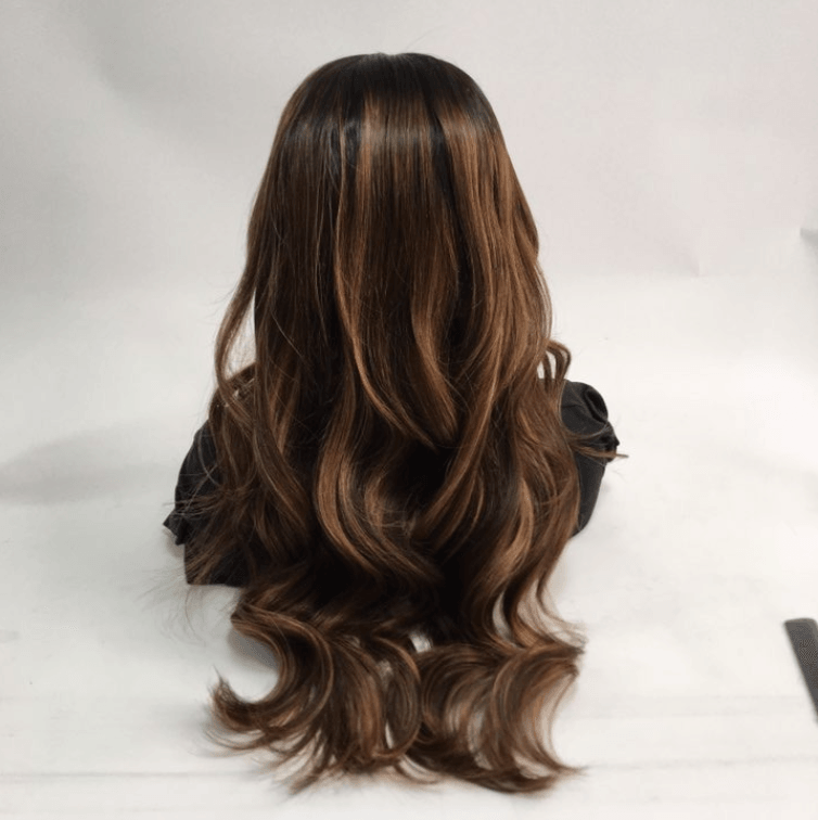 24 inch virgin human hair wig wavy - QUEENBY