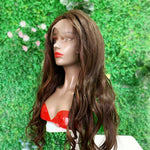 24 inch virgin human hair wig wavy - QUEENBY