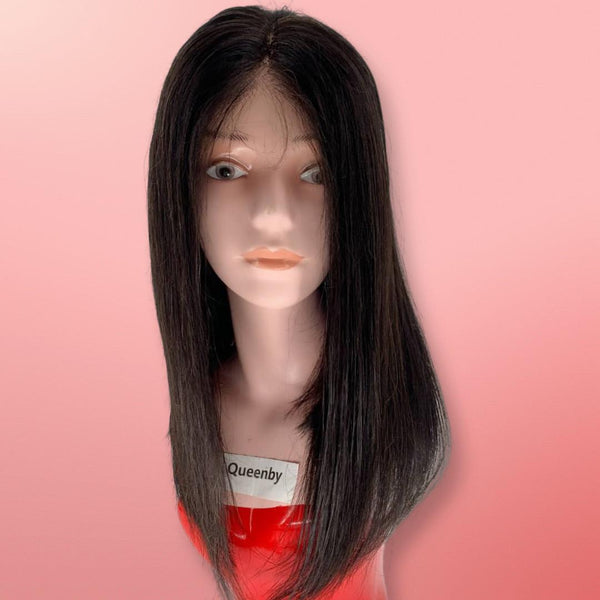 HD 14 inch Lace Front Wig 100%  human hair #1b  150% normal density